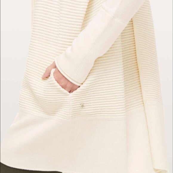 Lululemon Athletica Sweater | Sit In Lotus Wrap II cream size 12 - Picture 2 of 13